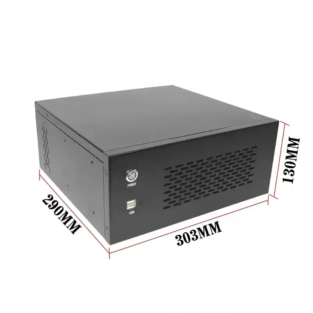 Alt view image 3 of 7 - Wall-Mount Industrial Chassis Supports AI Accelerator Card, Compact Small, MATX Motherboard, 4 Full-Height PCI Slots, Multi-Drive Storage, for Edge Computing/Industrial Server (Chassis Only)