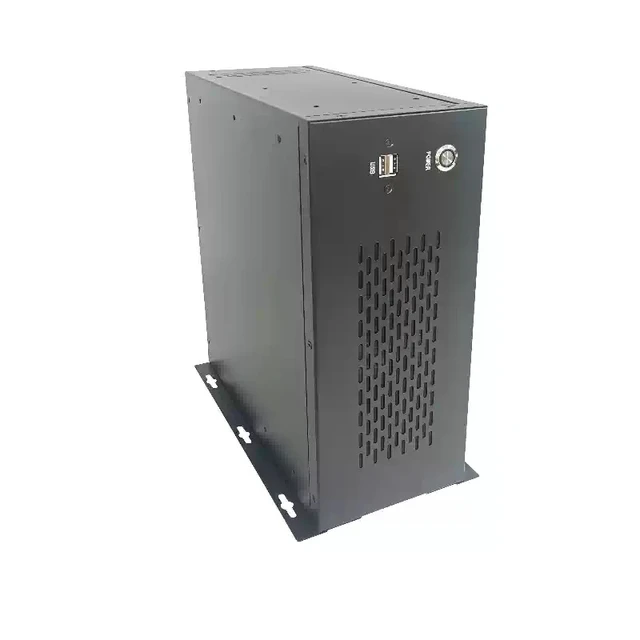 Alt view image 4 of 7 - Wall-Mount Industrial Chassis Supports AI Accelerator Card, Compact Small, MATX Motherboard, 4 Full-Height PCI Slots, Multi-Drive Storage, for Edge Computing/Industrial Server (Chassis Only)