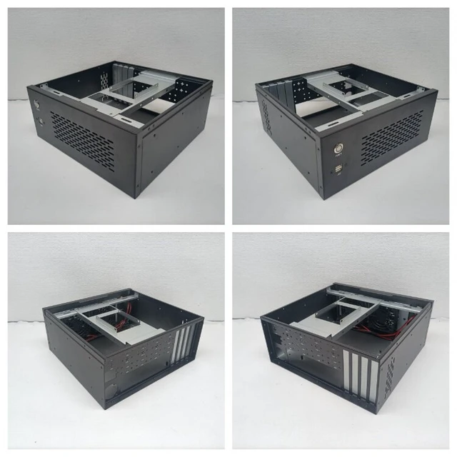 Alt view image 7 of 7 - Wall-Mount Industrial Chassis Supports AI Accelerator Card, Compact Small, MATX Motherboard, 4 Full-Height PCI Slots, Multi-Drive Storage, for Edge Computing/Industrial Server (Chassis Only)