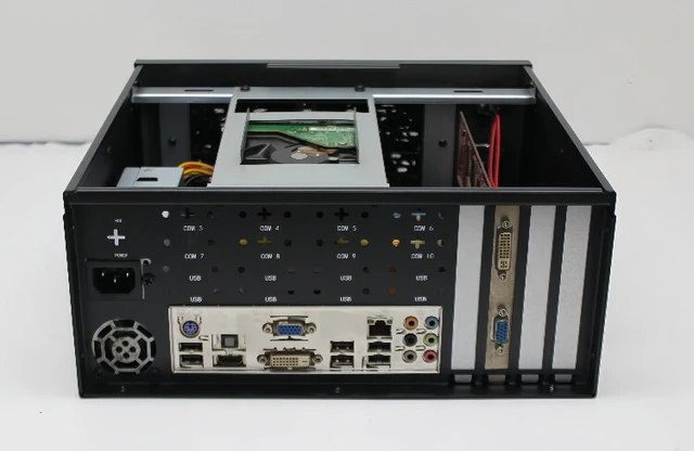 Alt view image 6 of 7 - Wall-Mount Industrial Chassis Supports AI Accelerator Card, Compact Small, MATX Motherboard, 4 Full-Height PCI Slots, Multi-Drive Storage, for Edge Computing/Industrial Server (Chassis Only)