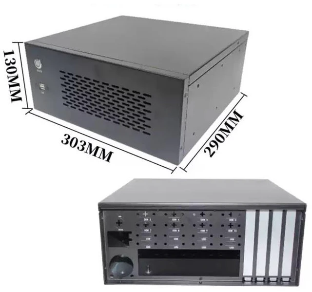 Main image of Wall-Mount Industrial Chassis Supports AI Accelerator Card, Compact Small, MATX Motherboard, 4 Full-Height PCI Slots, Multi-Drive Storage, for Edge Computing/Industrial Server (Chassis Only)