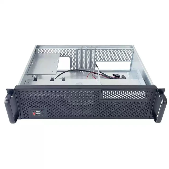 Alt view image 2 of 7 - 3U Short 300mm Depth Industrial Server Chassis (Chassis Only) with Optical Drive Bay, Supports MATX Motherboard, ATX PSU, 2x 3.5" HDD, 4 Full-Height Slots, 2x 8cm Fans, for Workstation/Storage