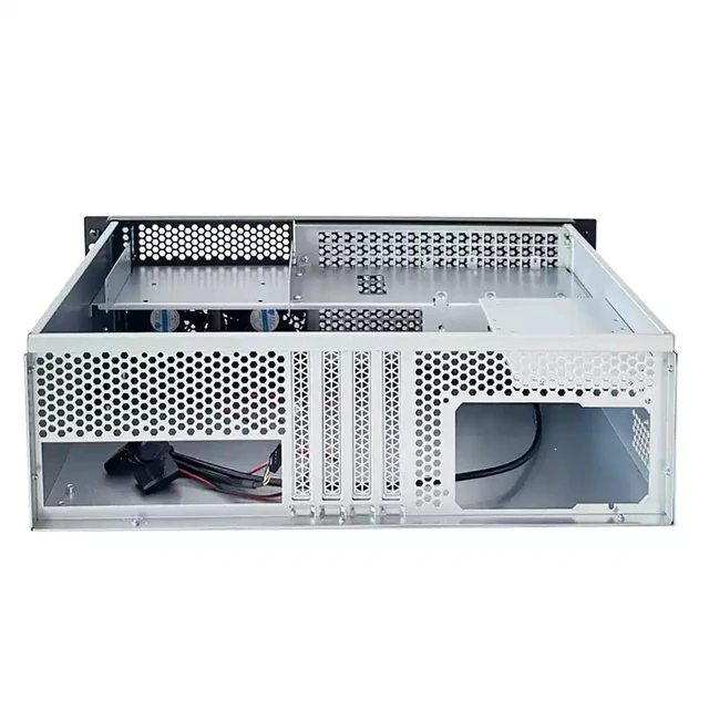 Alt view image 4 of 7 - 3U Short 300mm Depth Industrial Server Chassis (Chassis Only) with Optical Drive Bay, Supports MATX Motherboard, ATX PSU, 2x 3.5" HDD, 4 Full-Height Slots, 2x 8cm Fans, for Workstation/Storage