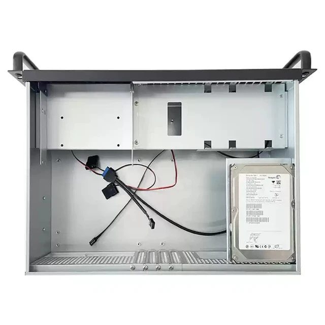 Alt view image 3 of 7 - 3U Short 300mm Depth Industrial Server Chassis (Chassis Only) with Optical Drive Bay, Supports MATX Motherboard, ATX PSU, 2x 3.5" HDD, 4 Full-Height Slots, 2x 8cm Fans, for Workstation/Storage
