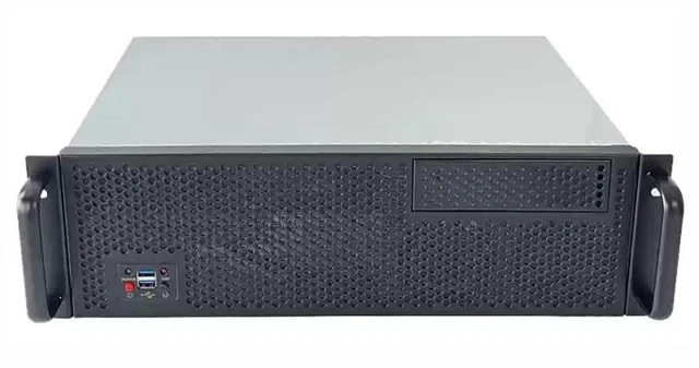 Main image of 3U Short 300mm Depth Industrial Server Chassis (Chassis Only) with Optical Drive Bay, Supports MATX Motherboard, ATX PSU, 2x 3.5" HDD, 4 Full-Height Slots, 2x 8cm Fans, for Workstation/Storage