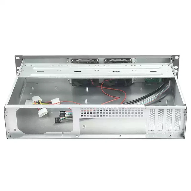 Alt view image 2 of 4 - 2U Short 300mm Depth Industrial Chassis (Chassis Only) Supports MATX Motherboard, Standard PC/ATX PSU, Multi-Drive Bays, 4 Low-Profile Slots, for NAS/Virtualization/Server