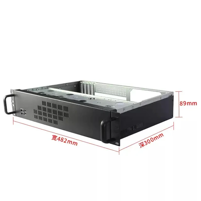 Alt view image 4 of 4 - 2U Short 300mm Depth Industrial Chassis (Chassis Only) Supports MATX Motherboard, Standard PC/ATX PSU, Multi-Drive Bays, 4 Low-Profile Slots, for NAS/Virtualization/Server