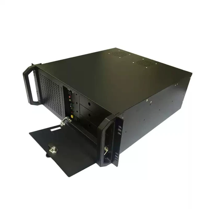Main image of 4U Industrial Server Chassis (Chassis Only) 450mm Depth, for DVR/NVR Surveillance, Supports ATX Motherboard, ATX PSU, Multi-Bay, 19" Rackmount Black
