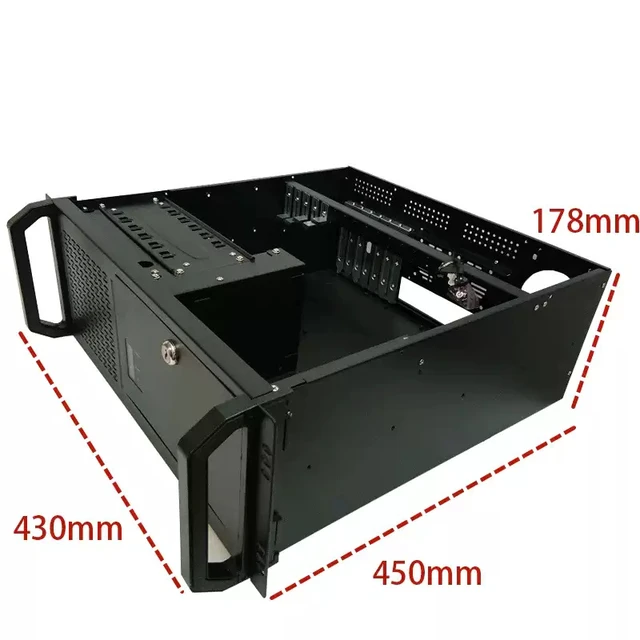 Alt view image 6 of 7 - 4U Industrial Server Chassis (Chassis Only) 450mm Depth, for DVR/NVR Surveillance, Supports ATX Motherboard, ATX PSU, Multi-Bay, 19" Rackmount Black
