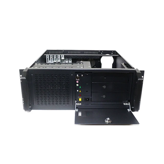 Alt view image 2 of 7 - 4U Industrial Server Chassis (Chassis Only) 450mm Depth, for DVR/NVR Surveillance, Supports ATX Motherboard, ATX PSU, Multi-Bay, 19" Rackmount Black