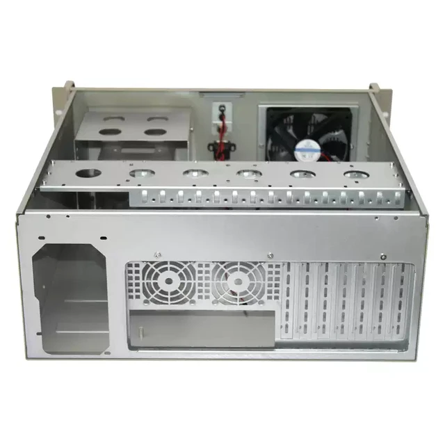 Alt view image 3 of 5 - 4U Industrial Server Chassis (Chassis Only) 450mm Depth, for DVR/NVR Surveillance, Supports ATX Motherboard, ATX PSU, 7 Slots, Multi-Bay, 19" Rackmount Black