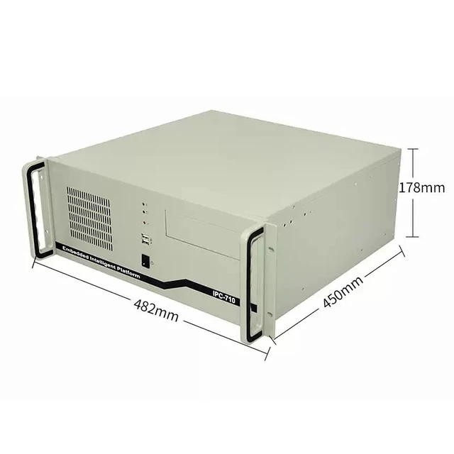 Alt view image 5 of 5 - 4U Industrial Server Chassis (Chassis Only) 450mm Depth, for DVR/NVR Surveillance, Supports ATX Motherboard, ATX PSU, 7 Slots, Multi-Bay, 19" Rackmount Black