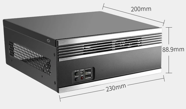 Alt view image 5 of 5 - ITX Mini Industrial Chassis (Chassis Only) Supports 17×17cm ITX, 1 Slot, 1x 8cm Fan, for HTPC/Industrial Control/Small Case