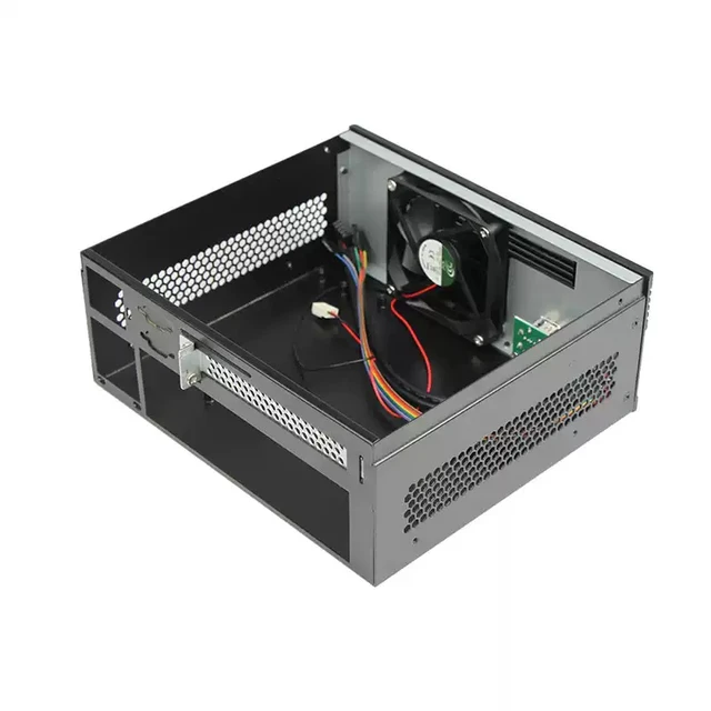Alt view image 2 of 5 - ITX Mini Industrial Chassis (Chassis Only) Supports 17×17cm ITX, 1 Slot, 1x 8cm Fan, for HTPC/Industrial Control/Small Case