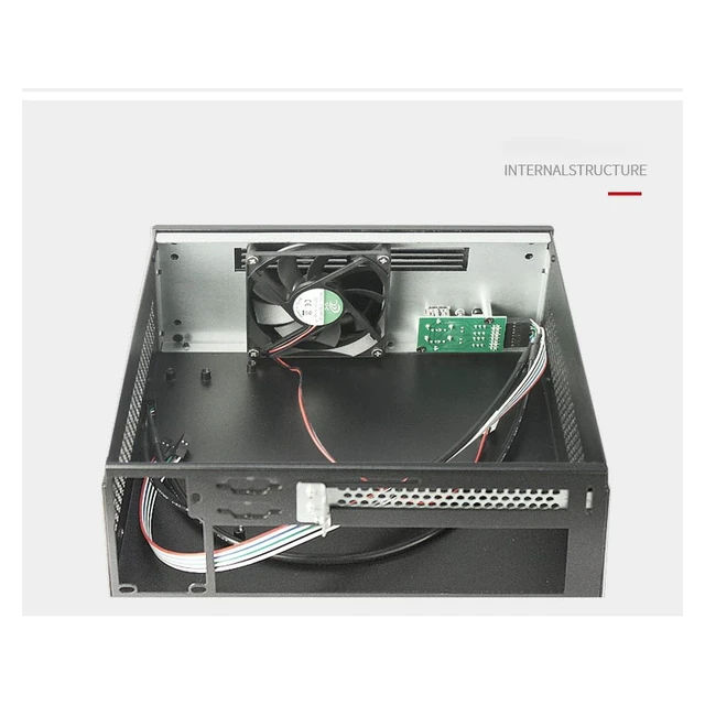 Alt view image 3 of 5 - ITX Mini Industrial Chassis (Chassis Only) Supports 17×17cm ITX, 1 Slot, 1x 8cm Fan, for HTPC/Industrial Control/Small Case