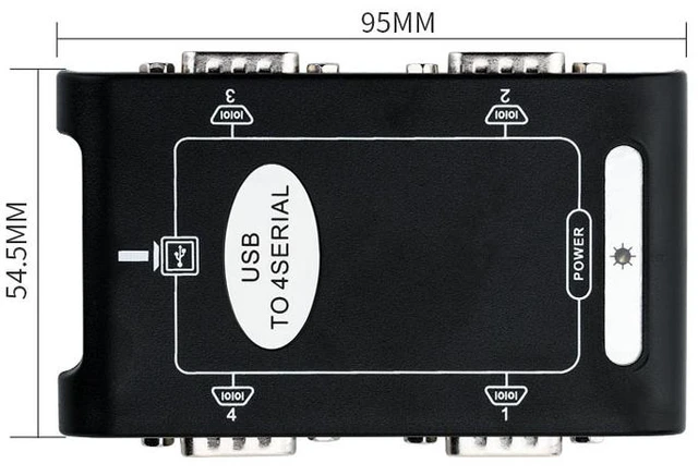 Alt view image 3 of 3 - USB to 4-Port RS232 Serial Adapter Cable 1-to-4 COM Port Converter,for PLC/POS/Industrial Devices