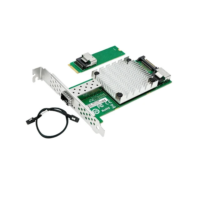 Alt view image 3 of 7 - M.2 to 10G SFP+ Server Fiber NIC Intel 82599 Chipset, PCIe x4, Single Port, Supports PXE/UEFI, for Compact Server/Industrial PC