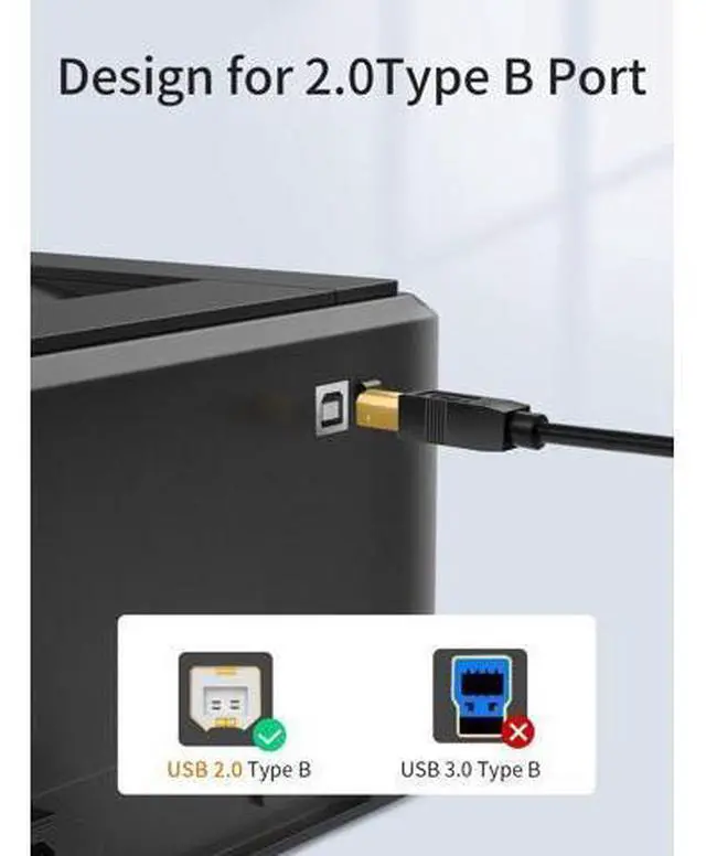Alt view image 7 of 7 - USB B to USB C Cable 15FT/4.5M, Printer Cable to USB C, Type B to Type C Cord Compatible with Most USB-B Port Printers, MacBook Pro/Air, Yamaha Midi Controller/Keyboard, etc.