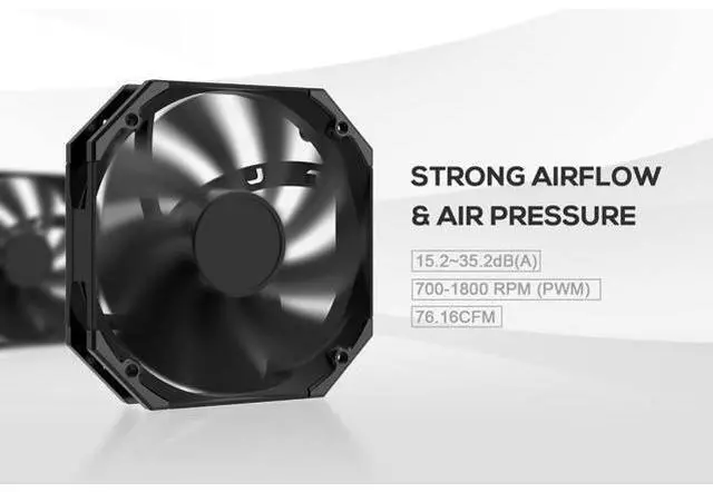 Alt view image 4 of 7 - ID-COOLING SE-207-XT Slim 135mm Height All-Black CPU Cooler 7 Heat Pipes Dual-Tower CPU Air Cooler with 120mm PWM Fan TDP 220W, CPU Fan for Intel 1700/1200/115X, AMD AM5/AM4