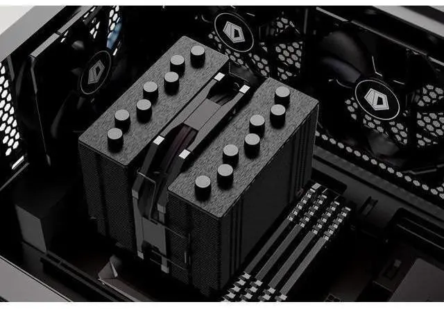Alt view image 6 of 7 - ID-COOLING SE-207-XT Slim 135mm Height All-Black CPU Cooler 7 Heat Pipes Dual-Tower CPU Air Cooler with 120mm PWM Fan TDP 220W, CPU Fan for Intel 1700/1200/115X, AMD AM5/AM4