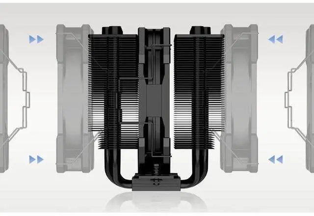 Alt view image 5 of 7 - ID-COOLING SE-207-XT Slim 135mm Height All-Black CPU Cooler 7 Heat Pipes Dual-Tower CPU Air Cooler with 120mm PWM Fan TDP 220W, CPU Fan for Intel 1700/1200/115X, AMD AM5/AM4