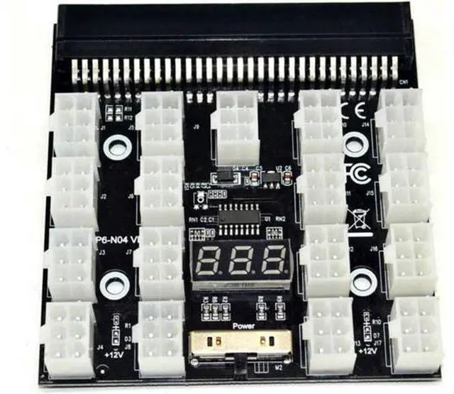 Alt view image 2 of 7 - SUTK 12V PCI-E 12/17x 6 Pins Power Adapter Server Power Supply Breakout Board for HP 1200W 750W PSU Server GPU BTC Mining (Color : 17 x 6 pin)
