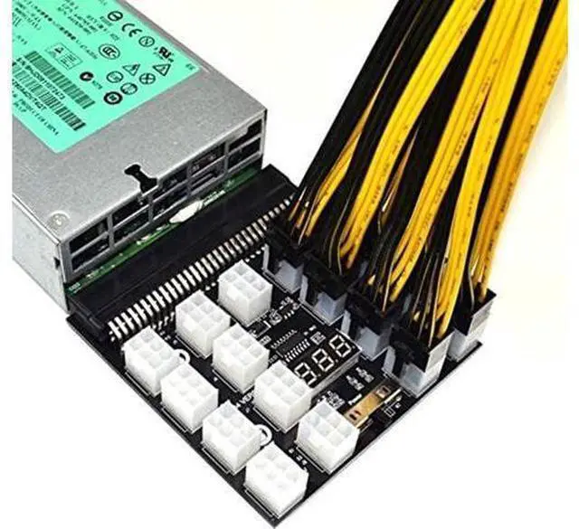 Alt view image 3 of 7 - SUTK 12V PCI-E 12/17x 6 Pins Power Adapter Server Power Supply Breakout Board for HP 1200W 750W PSU Server GPU BTC Mining (Color : 17 x 6 pin)