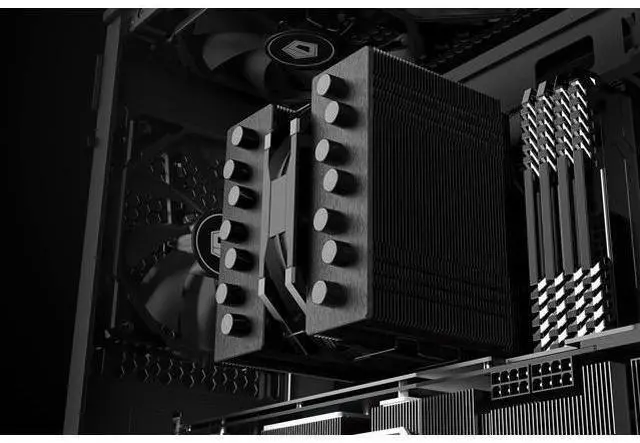 Alt view image 7 of 7 - ID-COOLING SE-207-XT Slim 135mm Height All-Black CPU Cooler 7 Heat Pipes Dual-Tower CPU Air Cooler with 120mm PWM Fan TDP 220W, CPU Fan for Intel 1700/1200/115X, AMD AM5/AM4