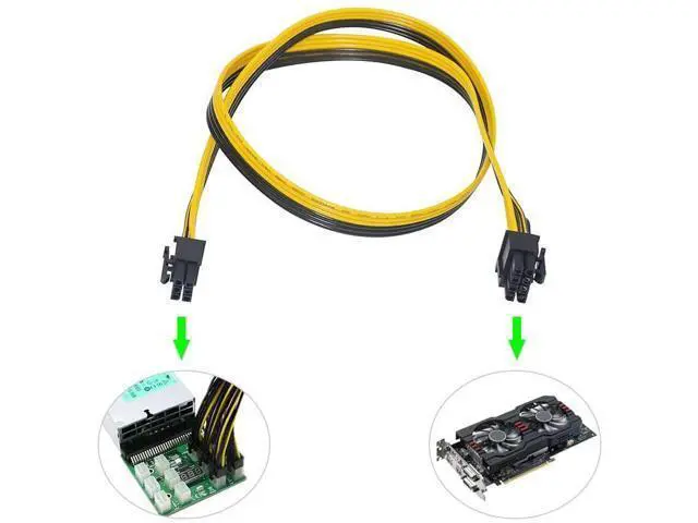 Alt view image 2 of 7 - 6 Pin PCI-e to 8 Pin (6+2) PCI-e Power Cable for HP Dell 750W / 1200W Server PSU Breakout Board Graphic Cards GPU Mining (8-Pack)