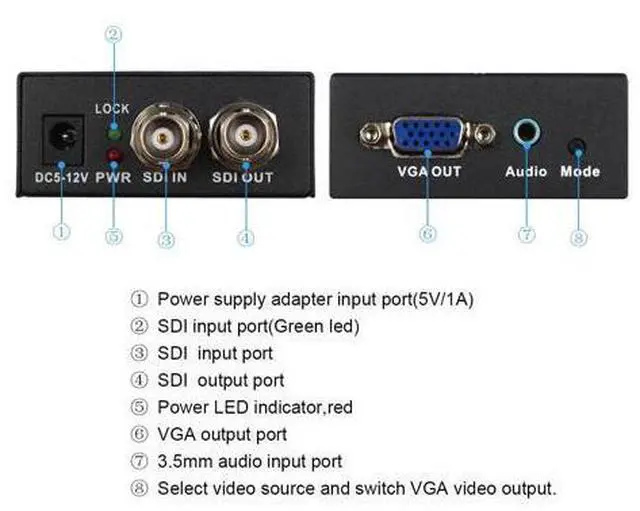 Alt view image 3 of 7 - Vszerda SDI to VGA Sdi BNC Video Converter with US Power Adapter