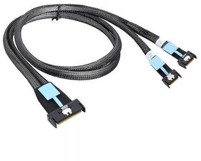 Alt view image 3 of 4 - Vszerda PCI-E5.0 SAS SFF-8654 MCIO 8i 74Pin Male to SFF-8654 4i 38 Pin GEN5 Extender Cable 100CM