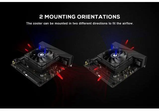 Alt view image 3 of 7 - ID-COOLING IS-47-XT 47mm Height Low Profile CPU Cooler 4 Heatpipes CPU Air Cooler for HTPCs, ITX, and Small Form Factor Builds, 92x92x15mm Slim Fan, Support Intel LGA1700/1200/115X