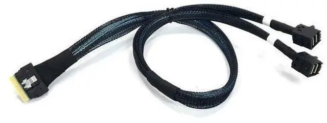 Main image of Vszerda SlimSAS 8i SFF-8654 to 2X Mini SAS SFF-8643 Cable (50CM) - 24Gbps SAS & 16GT/s PCIe Transmission