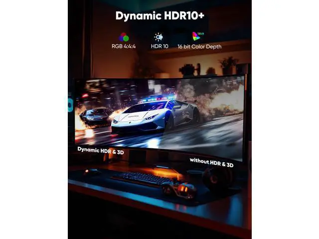 Alt view image 7 of 7 - Vszerda 8K 4K DisplayPort Cable 1.4, 15FT DP Cord (8K@60Hz, 4K@144Hz, 2K@240Hz/165Hz), 32.4Gbps High Speed Display Port Cable for Gaming Monitor, HDR/FreeSync/G-Sync, Braided, Grey