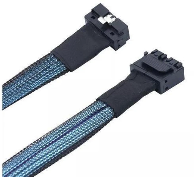 Alt view image 5 of 6 - Vszerda SAS4.0 PCIE Slimline LP Low Profile SFF-8654 8i to SFF-8643 8i 36P Adapter Cable 80CM