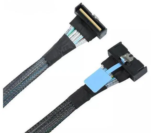 Alt view image 3 of 6 - Vszerda Right Angle SAS MCIO SFF-8654 8I 5.0 74P PCIE to MCIO SFF-8654 connection cable (0.8m)