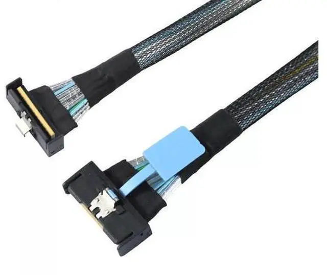 Alt view image 5 of 6 - Vszerda Right Angle SAS MCIO SFF-8654 8I 5.0 74P PCIE to MCIO SFF-8654 connection cable (0.8m)