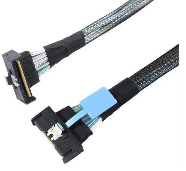 Alt view image 4 of 6 - Vszerda Right Angle SAS MCIO SFF-8654 8I 5.0 74P PCIE to MCIO SFF-8654 connection cable (0.8m)