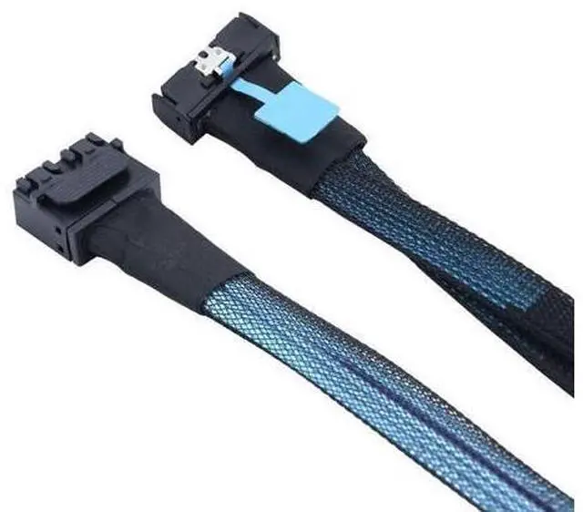 Alt view image 5 of 6 - Vszerda PCI-E 5.0 MCIO 8X 74Pin to 8X Dual 36Pin Mini SAS HD SFF-8643 Adapter Cable 50CM