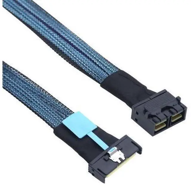 Alt view image 6 of 6 - Vszerda PCI-E 5.0 MCIO 8X 74Pin to 8X Dual 36Pin Mini SAS HD SFF-8643 Adapter Cable 50CM