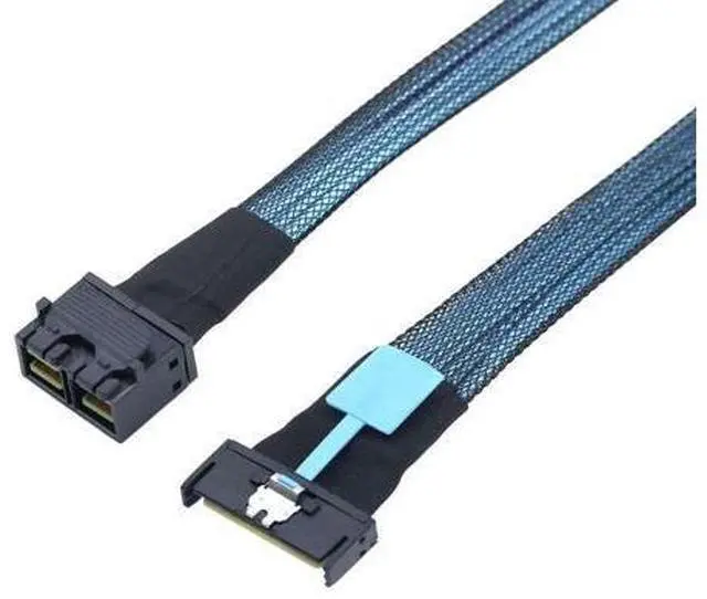 Alt view image 2 of 6 - Vszerda PCI-E 5.0 MCIO 8X 74Pin to 8X Dual 36Pin Mini SAS HD SFF-8643 Adapter Cable 50CM
