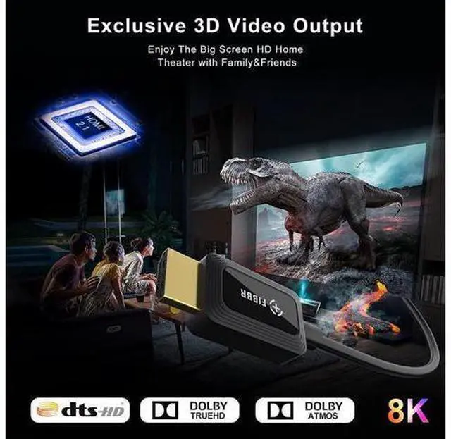 Alt view image 2 of 6 - FIBBR 8K Fiber Optic HDMI Cable 25ft, 48Gbps High-Speed HDMI 2.1 Cable 8K@60Hz 4K@120Hz Dynamic HDR/eARC/HDCP 2.3, Ultra HD Directional HDMI Cord Compatible with LG Samsung Sony TV /PS5/Blu-ray