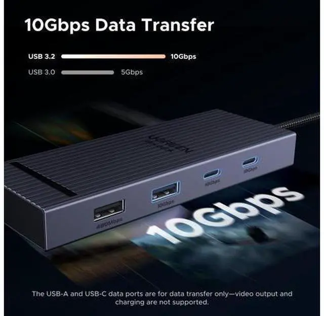 Alt view image 3 of 7 - UGREEN Revodok Pro USB C Hub for Laptop 8 in 1 MacBook Docking Station 4K 60Hz HDMI, 100W PD Charging, USB-C & USB-A 10Gbps Data Ports, SD/TF Card Reader for MacBook Pro/Air, iPad Pro, XPS, Thinkpad