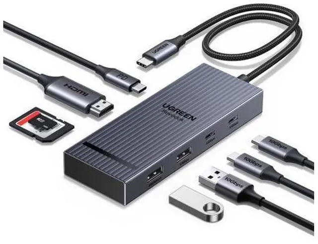 Main image of UGREEN Revodok Pro USB C Hub for Laptop 8 in 1 MacBook Docking Station 4K 60Hz HDMI, 100W PD Charging, USB-C & USB-A 10Gbps Data Ports, SD/TF Card Reader for MacBook Pro/Air, iPad Pro, XPS, Thinkpad