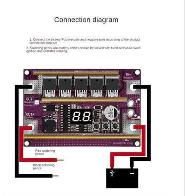 Alt view image 4 of 5 - K99 Small Automatic Spot Welding DIY Complete Set of Accessories 18650 Lithium Battery Spot Welding Machine Pen Control Main Board Spot Welding Machine