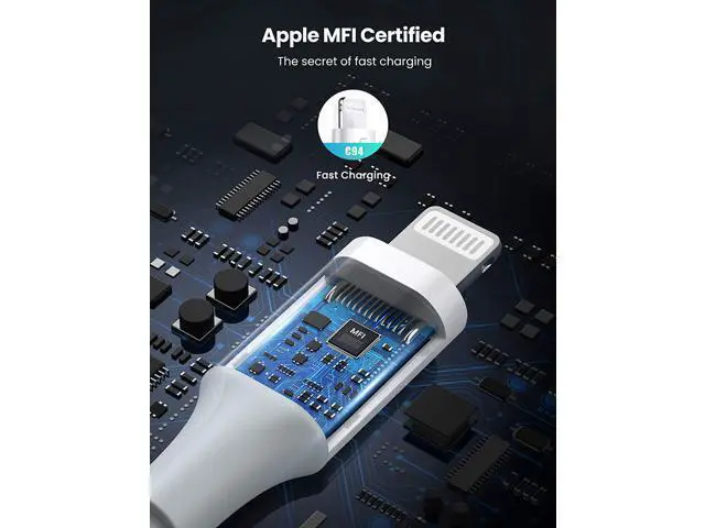 Alt view image 4 of 7 - UGREEN 18W USB C PD Fast Charger with USB C to Lightning Cable MFi Certified iPhone Charging Cable 3FT Compatible for iPhone 13/13 Mini/13 Pro/13 Pro Max/12, iPad, AirPods Pro, Galaxy S20/Note20