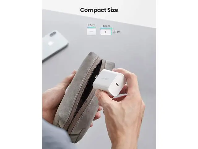 Alt view image 6 of 7 - UGREEN 18W USB C PD Fast Charger with USB C to Lightning Cable MFi Certified iPhone Charging Cable 3FT Compatible for iPhone 13/13 Mini/13 Pro/13 Pro Max/12, iPad, AirPods Pro, Galaxy S20/Note20