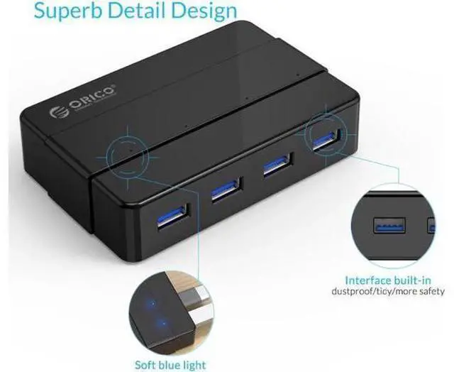 Alt view image 4 of 5 - H4928-U3 4 Port USB3.0 Hub for Windows XP / Vista / 7 / 8 / 10 / Linux / Mac OS