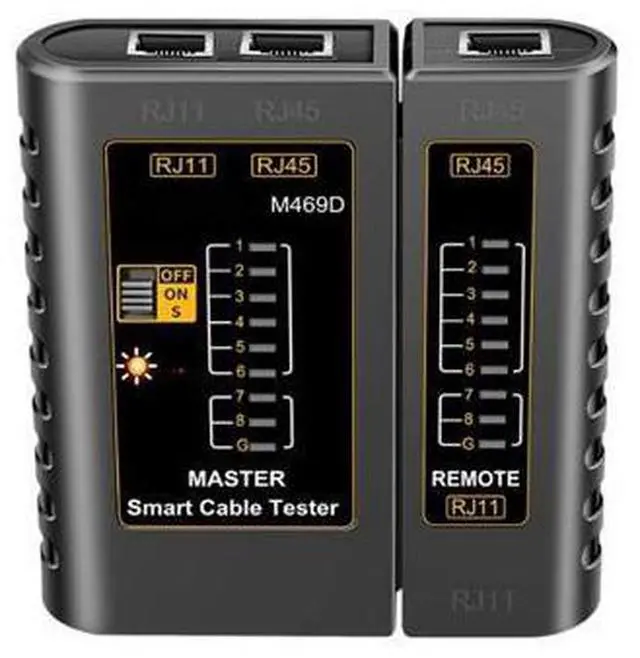 Main image of RJ45 RJ11 Network Cable Tester Ethernet Cable Tester Tool Telephone Line Test Continuity Tester for Cat5/Cat5e/Cat6/Cat6a/Cat7/UTP Ethernet Cable(Black)