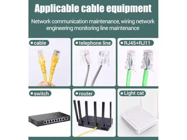 Alt view image 6 of 7 - RJ45 RJ11 Network Cable Tester Ethernet Cable Tester Tool Telephone Line Test Continuity Tester for Cat5/Cat5e/Cat6/Cat6a/Cat7/UTP Ethernet Cable(Black)